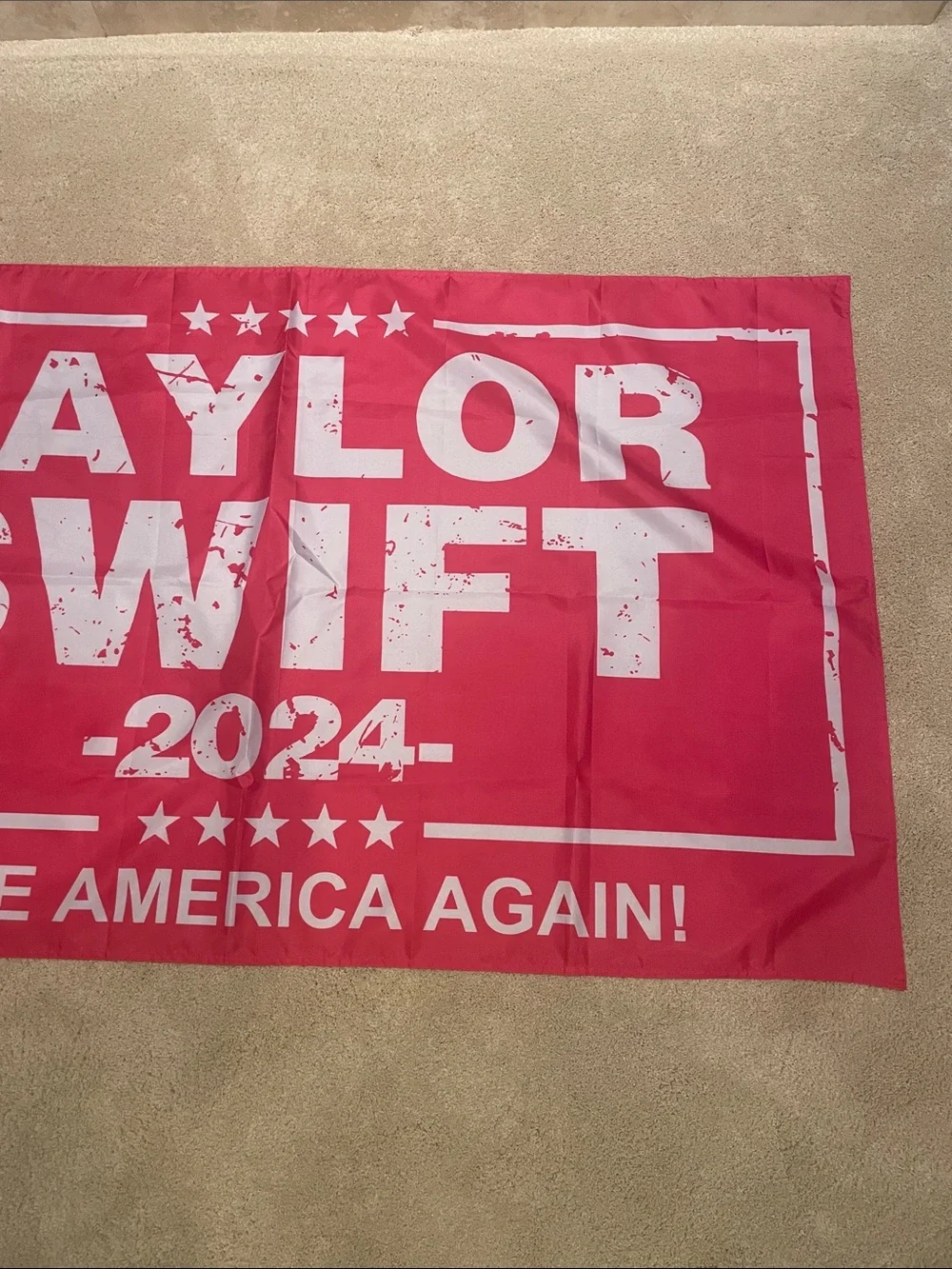 Taylor Swift 2024 Save America Again! Flag pink/white